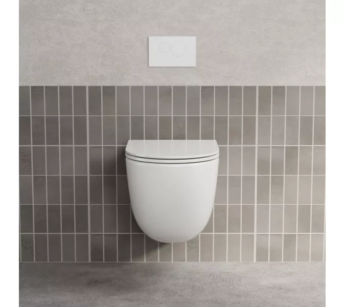 Унитаз ABBER Bequem AC1131TC подвесной белый, безободковый, смыв торнадо, с закрытым дном, изображение 4