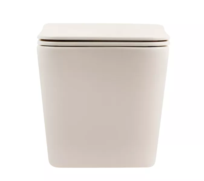 Унитаз ABBER Rechteck AC1201MBE подвесной светло-бежевый матовый, безободковый, изображение 6