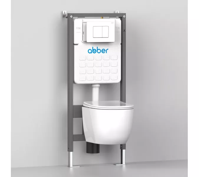 Унитаз ABBER Rechteck AC1201MBE подвесной светло-бежевый матовый, безободковый, изображение 10