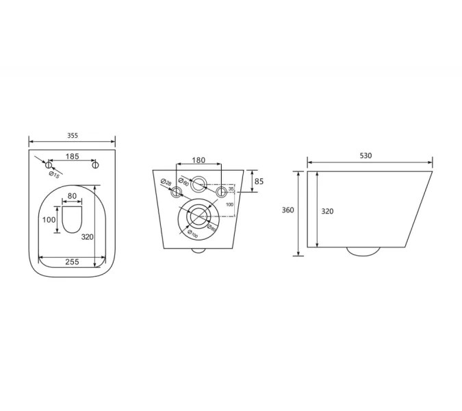 Унитаз ABBER Rechteck AC1201MBE подвесной светло-бежевый матовый, безободковый, изображение 12