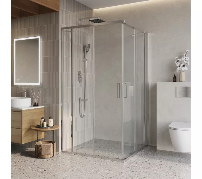 Душевой уголок BelBagno LUCE-A-22/-C-Cr, Цвет стекла: прозрачное, Цвет профиля: Хром, Выбрать размер: 100x100