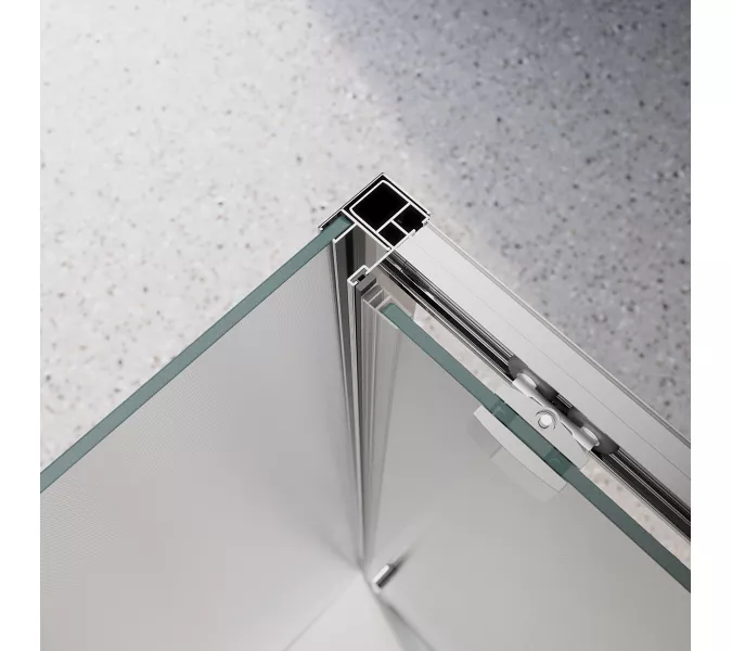 Душевой уголок BelBagno LUCE-AH-1-120/90-P-Cr рифленое, Цвет стекла: рифленое, Цвет профиля: Хром, Выбрать размер: 120x90, изображение 3