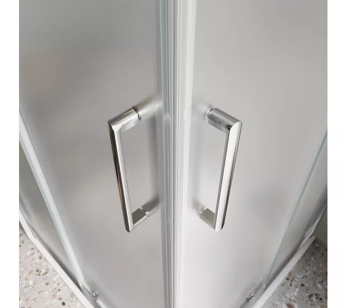 Душевой уголок BelBagno LUCE-A-2-90-P-Cr, Цвет стекла: рифленое, Цвет профиля: Хром, Выбрать размер: 90x90, изображение 2