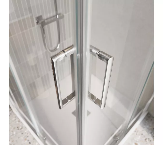 Душевой уголок BelBagno LUCE-A-2/-C-Cr, Цвет стекла: прозрачное, Цвет профиля: Хром, Выбрать размер: 80x80, изображение 2