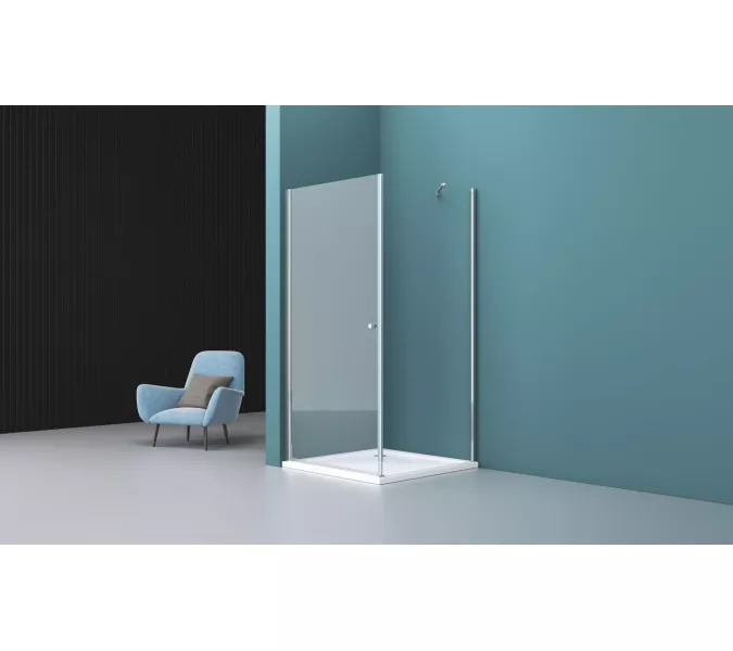 Душевой уголок BelBagno ETNA-AH-1/-C-Cr, Цвет стекла: прозрачное, Цвет профиля: Хром, Выбрать размер: 100x80, изображение 3