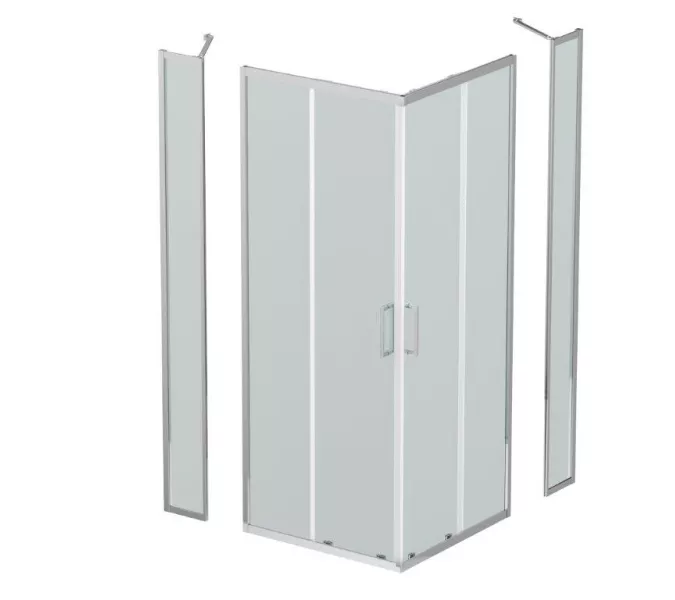 Душевой уголок BelBagno LUCE-A-22-90+20-P-Cr рифленое, Цвет стекла: рифленое, Цвет профиля: Хром, Выбрать размер: 110x110, изображение 2