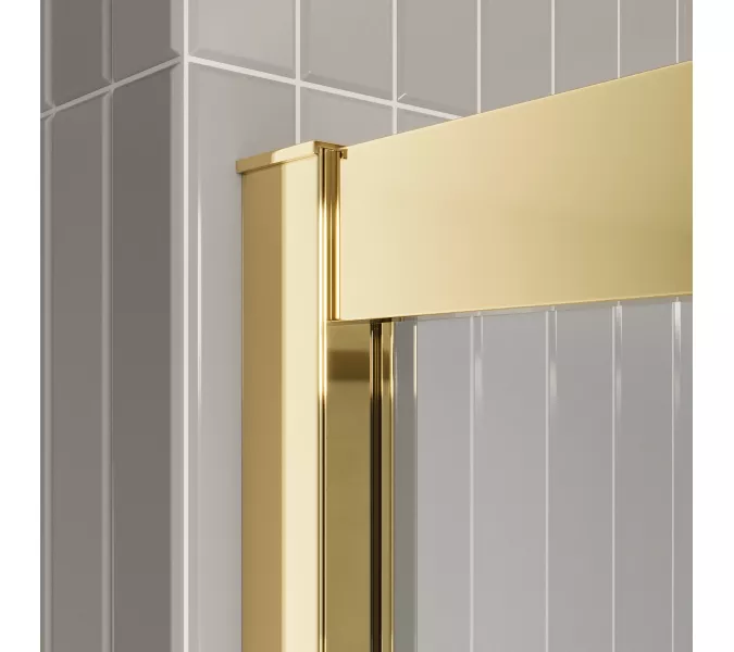 Душевой уголок BelBagno LUCE-A-2-90-C-ORO, Цвет стекла: прозрачное, Цвет профиля: Золото, Выбрать размер: 90x90, изображение 5