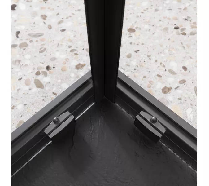 Душевой уголок BelBagno LUCE-A-2-90-C-NERO, Цвет стекла: прозрачное, Цвет профиля: Черный, Выбрать размер: 90x90, изображение 4