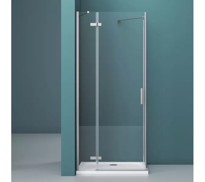 Душевой уголок BelBagno KRAFT-AH-12/-C-Cr-L/R, Цвет стекла: прозрачное, Цвет профиля: Хром, Выбрать размер: 80x90, Ориентация: левая, изображение 2