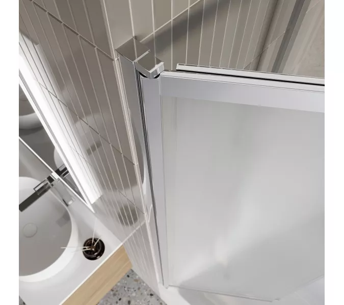 Душевая шторка на ванну BelBagno LUCE-VF-11-90/145-P-Cr, Цвет стекла: рифленое, Цвет профиля: Хром, Выбрать размер: 90, изображение 3