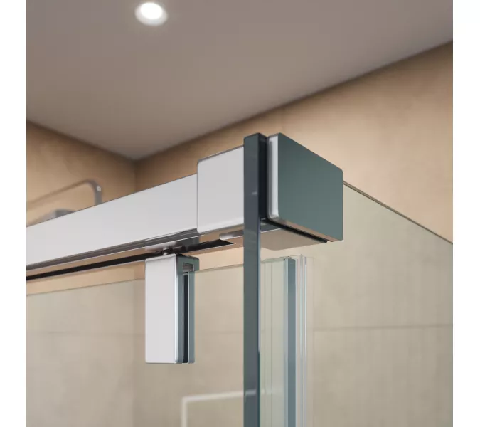 Душевой уголок BelBagno SOFT_CLOSE-1-A/AH-1/-C-Cr, Цвет стекла: прозрачное, Цвет профиля: Хром, Цвет профиля (вариация): Хром, Выбрать размер: 100x100, изображение 9