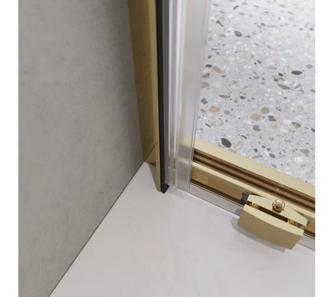 Душевая дверь BelBagno LUCE-BF-1-120-C-ORO, Цвет стекла: прозрачное, Цвет профиля: Золото, Выбрать размер: 120, изображение 4