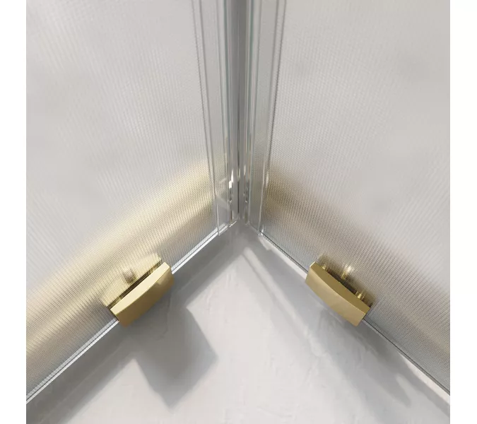 Душевой уголок BelBagno LUCE-A-2-90-P-ORO рифленое, Цвет стекла: рифленое, Цвет профиля: Золото, Выбрать размер: 90х90, изображение 5