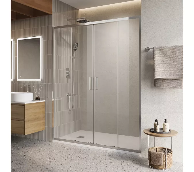 Душевая дверь BelBagno LUCE-BF-2/-C-Cr, Цвет стекла: прозрачное, Цвет профиля: Хром, Выбрать размер: 140