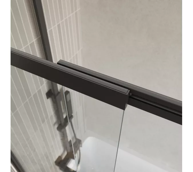 Душевая шторка на ванну BelBagno LUCE-VF-11/-C-NERO, Цвет стекла: прозрачное, Цвет профиля: Черный, Выбрать размер: 100, изображение 2