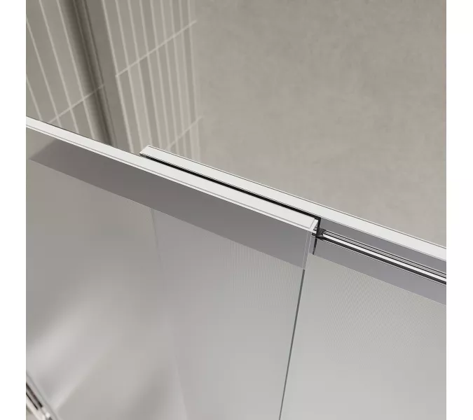 Душевая шторка на ванну BelBagno LUCE-VF-11-90/145-P-Cr, Цвет стекла: рифленое, Цвет профиля: Хром, Выбрать размер: 90, изображение 2