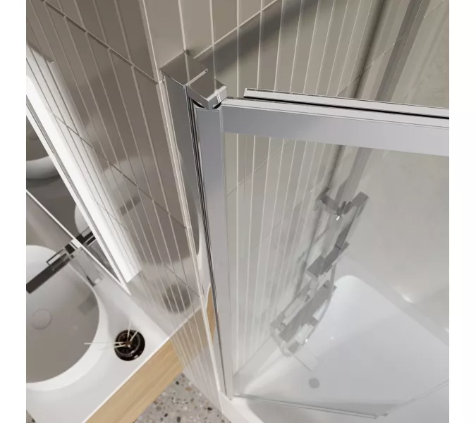 Душевая шторка на ванну BelBagno LUCE-VF-11/-C-Cr, Цвет стекла: прозрачное, Цвет профиля: Хром, Выбрать размер: 80, изображение 3