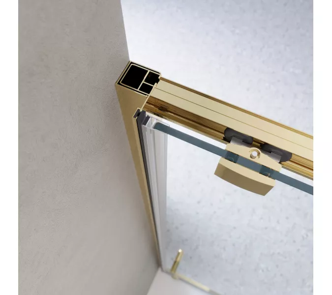 Душевая дверь BelBagno LUCE-BF-1-120-C-ORO, Цвет стекла: прозрачное, Цвет профиля: Золото, Выбрать размер: 120, изображение 3