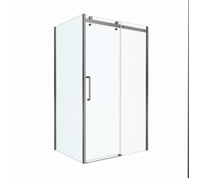 Душевой уголок BelBagno MARINO-2-AH-1/-C-GM, Цвет стекла: прозрачное, Цвет профиля: Серый, Цвет профиля (вариация): Оружейная сталь, Выбрать размер: 110x100, изображение 5