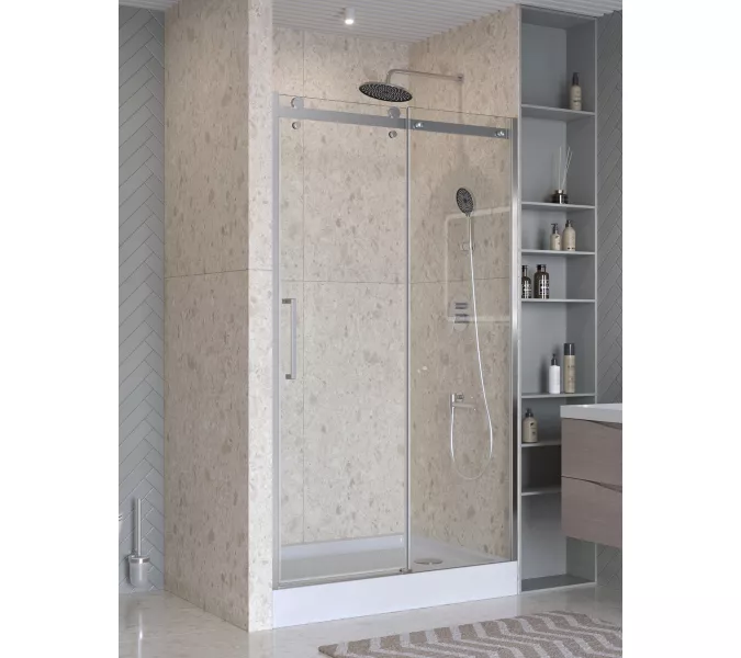 Душевая дверь BelBagno MARINO-2-BF-1/-C-CR, Цвет стекла: прозрачное, Цвет профиля: Хром, Цвет профиля (вариация): Хром, Выбрать размер: 110, изображение 3