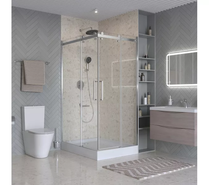 Душевой уголок BelBagno MARINO-2-AH-2-120/90-C-CR, Цвет стекла: прозрачное, Цвет профиля: Хром, Цвет профиля (вариация): Хром, Выбрать размер: 120x90