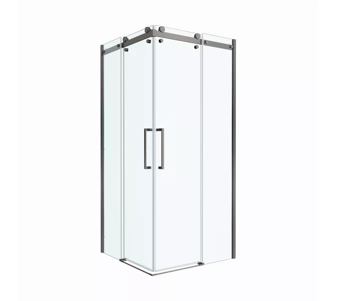 Душевой уголок BelBagno MARINO-2-A-2-90-C-GM, Цвет стекла: прозрачное, Цвет профиля: Серый, Цвет профиля (вариация): Оружейная сталь, Выбрать размер: 90x90, изображение 5
