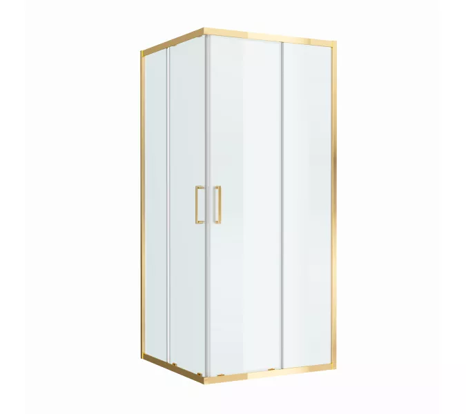 Душевой уголок BelBagno LUCE-A-2-90-P-ORO рифленое, Цвет стекла: рифленое, Цвет профиля: Золото, Выбрать размер: 90х90, изображение 3