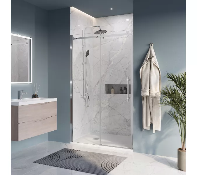 Душевая дверь BelBagno MARINO-BF-1/-C-Cr, Цвет стекла: прозрачное, Цвет профиля: Хром, Выбрать размер: 110