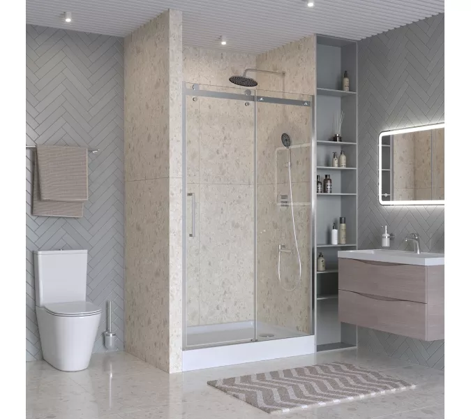 Душевая дверь BelBagno MARINO-2-BF-1/-C-CR, Цвет стекла: прозрачное, Цвет профиля: Хром, Цвет профиля (вариация): Хром, Выбрать размер: 110