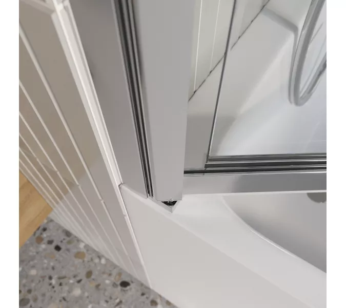 Душевая шторка на ванну BelBagno LUCE-VF-11/-C-Cr, Цвет стекла: прозрачное, Цвет профиля: Хром, Выбрать размер: 80, изображение 4