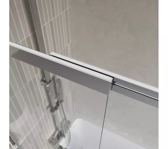 Душевая шторка на ванну BelBagno LUCE-VF-11/-C-Cr, Цвет стекла: прозрачное, Цвет профиля: Хром, Выбрать размер: 80, изображение 2