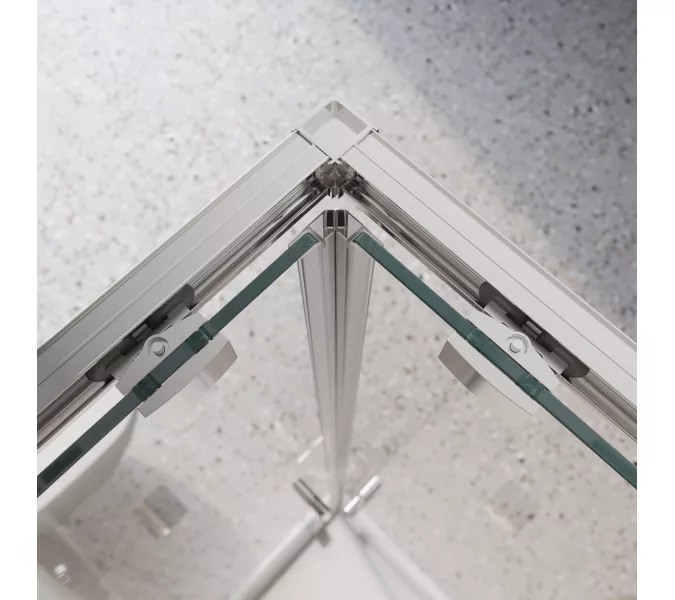 Душевой уголок BelBagno LUCE-AH-22/-C-Cr, Цвет стекла: прозрачное, Цвет профиля: Хром, Выбрать размер: 105x100, изображение 3