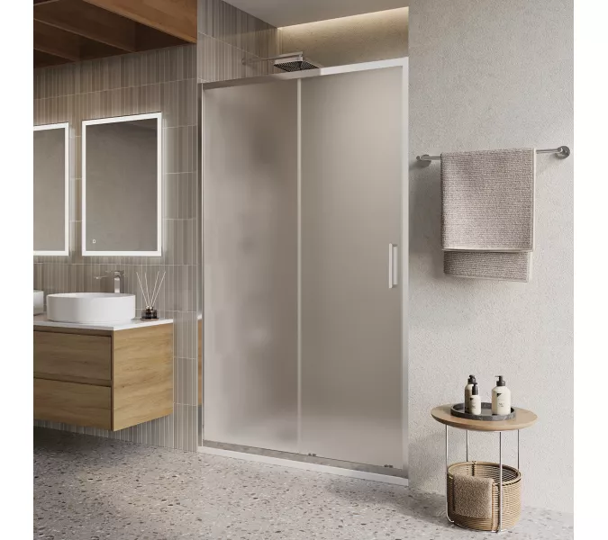 Душевая дверь BelBagno LUCE-BF-1-120-P-Cr рифленое, Цвет стекла: рифленое, Цвет профиля: Хром, Выбрать размер: 120