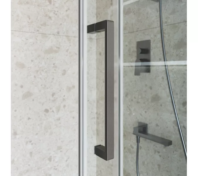 Душевая дверь BelBagno MARINO-2-BF-1/-C-GM, Цвет стекла: прозрачное, Цвет профиля: Серый, Цвет профиля (вариация): Оружейная сталь, Выбрать размер: 110, изображение 8