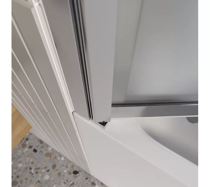 Душевая шторка на ванну BelBagno LUCE-VF-11-90/145-P-Cr, Цвет стекла: рифленое, Цвет профиля: Хром, Выбрать размер: 90, изображение 4