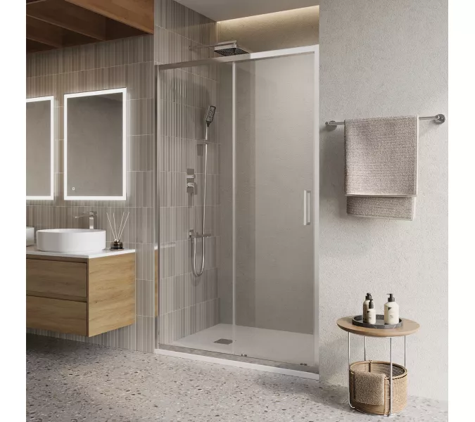 Душевая дверь BelBagno LUCE-BF-1/-C-Cr, Цвет стекла: прозрачное, Цвет профиля: Хром, Выбрать размер: 100