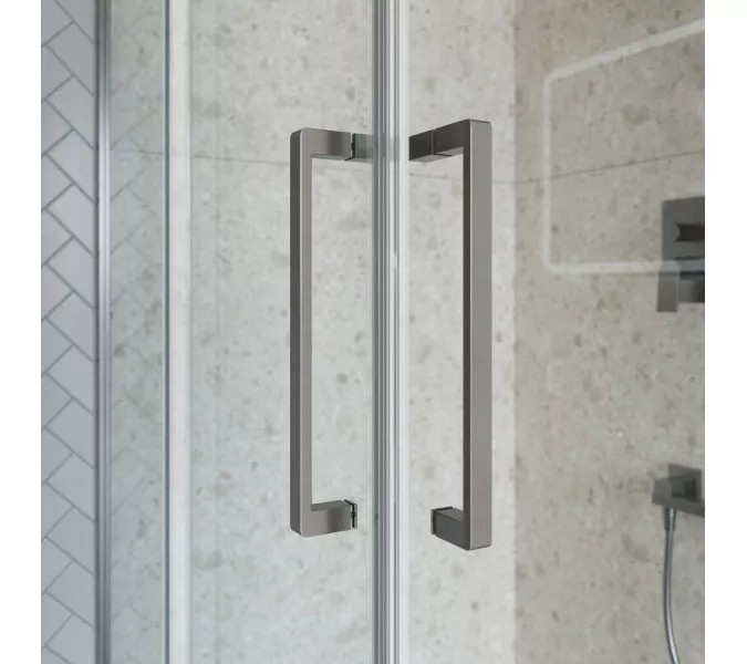 Душевой уголок BelBagno MARINO-2-A-2-90-C-GM, Цвет стекла: прозрачное, Цвет профиля: Серый, Цвет профиля (вариация): Оружейная сталь, Выбрать размер: 90x90, изображение 6