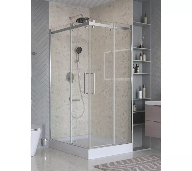 Душевой уголок BelBagno MARINO-2-AH-2-120/90-C-CR, Цвет стекла: прозрачное, Цвет профиля: Хром, Цвет профиля (вариация): Хром, Выбрать размер: 120x90, изображение 3