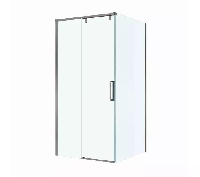 Душевой уголок BelBagno SOFT_CLOSE-1-A/AH-1/-C-GM, Цвет стекла: прозрачное, Цвет профиля: Серый, Цвет профиля (вариация): Оружейная сталь, Выбрать размер: 100x100, изображение 5