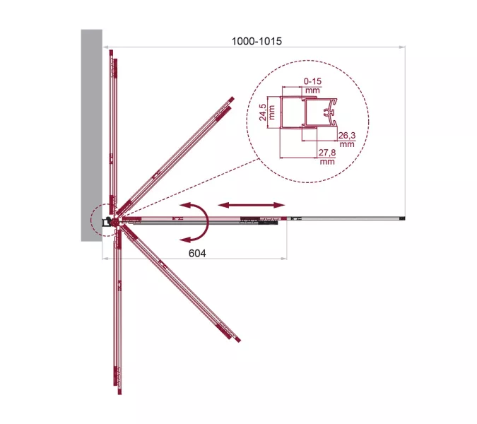 Душевая шторка на ванну BelBagno LUCE-VF-11/-C-ORO, Цвет стекла: прозрачное, Цвет профиля: Золото, Выбрать размер: 100, изображение 10
