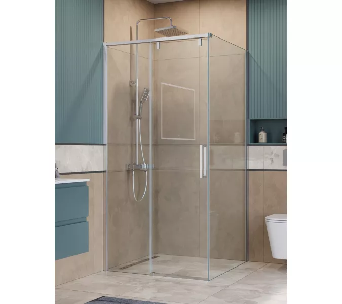 Душевой уголок BelBagno SOFT_CLOSE-1-A/AH-1/-C-Cr, Цвет стекла: прозрачное, Цвет профиля: Хром, Цвет профиля (вариация): Хром, Выбрать размер: 100x100, изображение 4