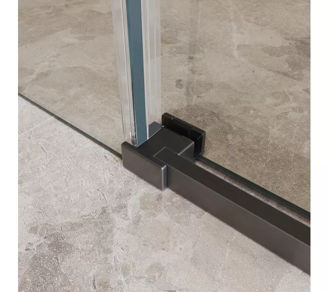 Душевой уголок BelBagno SOFT_CLOSE-1-A/AH-1/-C-GM, Цвет стекла: прозрачное, Цвет профиля: Серый, Цвет профиля (вариация): Оружейная сталь, Выбрать размер: 100x100, изображение 6