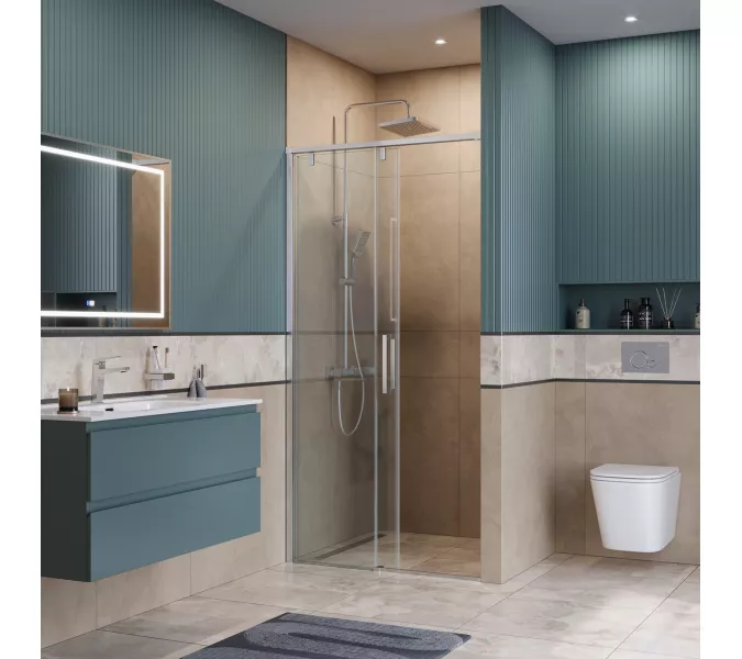 Душевая дверь BelBagno SOFT_CLOSE-1-BF-1/-C-Cr, Цвет стекла: прозрачное, Цвет профиля: Хром, Цвет профиля (вариация): Хром, Выбрать размер: 100, изображение 2