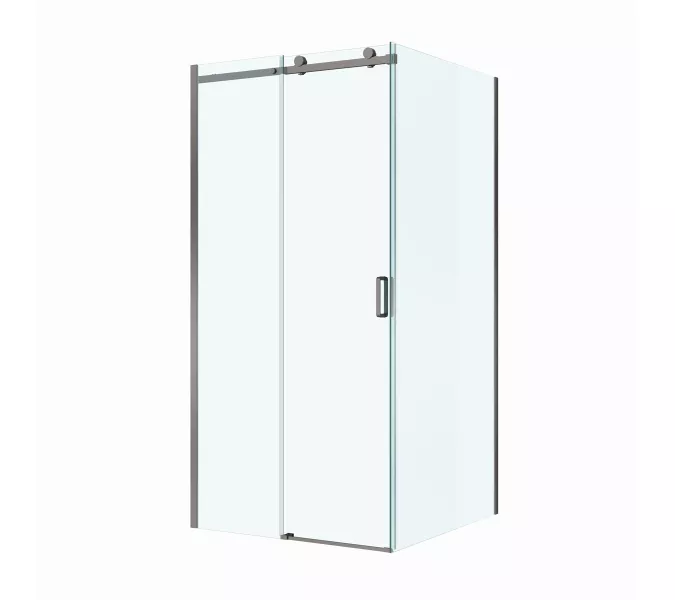 Душевой уголок BelBagno SOFT_CLOSE-2-A/AH-1/-C-GM, Цвет стекла: прозрачное, Цвет профиля: Серый, Цвет профиля (вариация): Оружейная сталь, Выбрать размер: 100x100, изображение 5