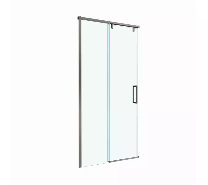 Душевая дверь BelBagno SOFT_CLOSE-1-BF-1/-C-GM, Цвет стекла: прозрачное, Цвет профиля: Серый, Цвет профиля (вариация): Оружейная сталь, Выбрать размер: 100, изображение 5