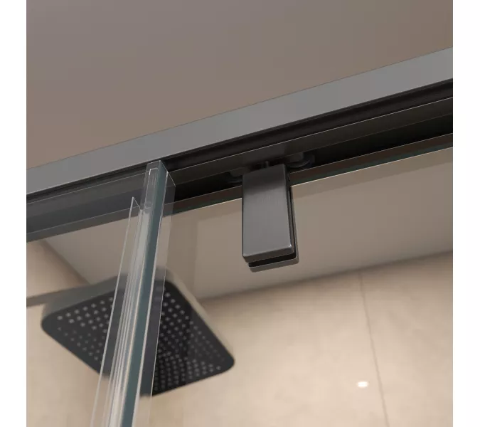 Душевая дверь BelBagno SOFT_CLOSE-1-BF-1/-C-GM, Цвет стекла: прозрачное, Цвет профиля: Серый, Цвет профиля (вариация): Оружейная сталь, Выбрать размер: 100, изображение 8