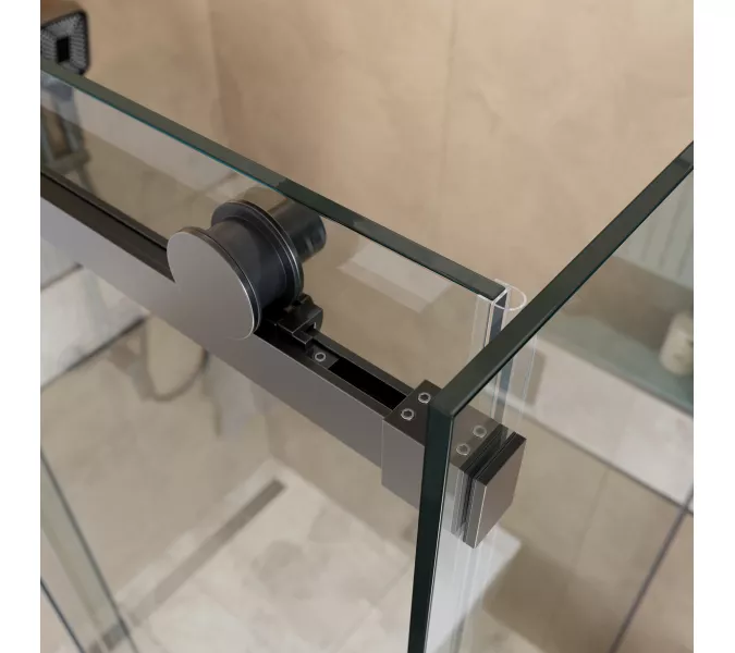 Душевой уголок BelBagno SOFT_CLOSE-2-A/AH-1/-C-GM, Цвет стекла: прозрачное, Цвет профиля: Серый, Цвет профиля (вариация): Оружейная сталь, Выбрать размер: 100x100, изображение 8