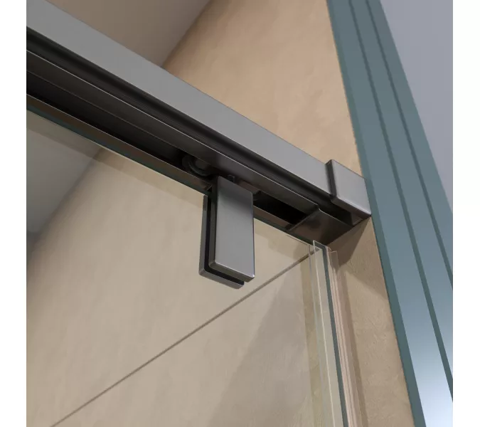 Душевая дверь BelBagno SOFT_CLOSE-1-BF-1/-C-GM, Цвет стекла: прозрачное, Цвет профиля: Серый, Цвет профиля (вариация): Оружейная сталь, Выбрать размер: 100, изображение 9