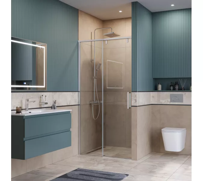 Душевая дверь BelBagno SOFT_CLOSE-1-BF-1/-C-Cr, Цвет стекла: прозрачное, Цвет профиля: Хром, Цвет профиля (вариация): Хром, Выбрать размер: 100