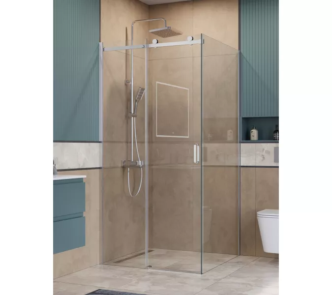 Душевой уголок BelBagno SOFT_CLOSE-2-A/AH-1/-C-Cr, Цвет стекла: прозрачное, Цвет профиля: Хром, Цвет профиля (вариация): Хром, Выбрать размер: 100x100, изображение 4